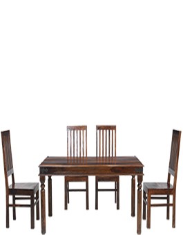Jali Sheesham 140 cm Thakat Dining Table and 4 Chairs 