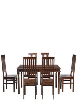 Jali Sheesham 160 cm Thakat Dining Table and 6 Chairs 