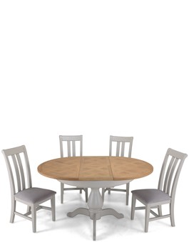 Aldington Painted Oval Extended Dining Table with 4 Chairs