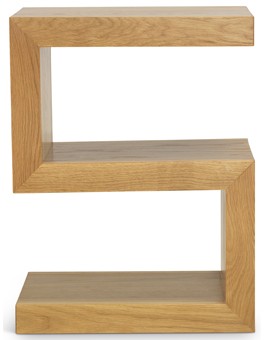 Cube Oak S Shaped Cube Side Table