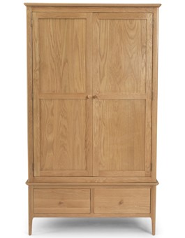 Kassay Oak Double Wardrobe with Drawer