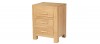 Cube Solid Oak 3 Drawer Bedside Cabinet Angle