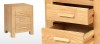 Cube Solid Oak 3 Drawer Bedside Cabinet Details
