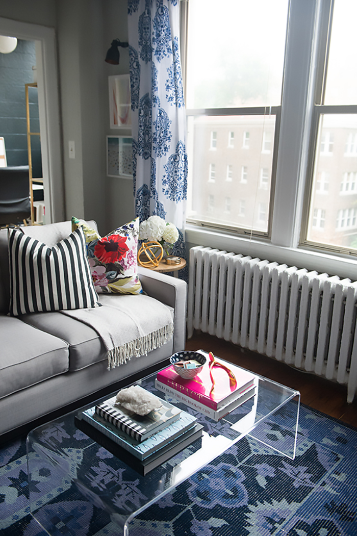 lucite coffee table